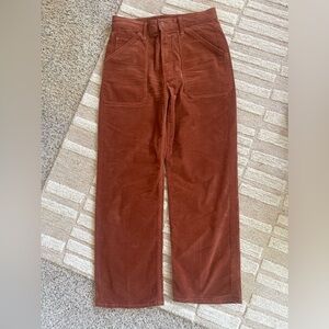 Mother cropped wide leg corduroy